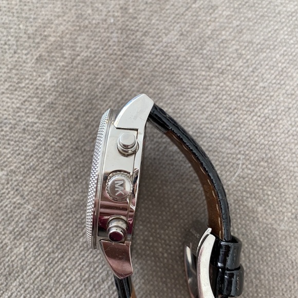 Michael Kors watch with patent leather strap